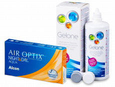 Air Optix Night and Day Aqua (6 lentes) + Solução Gelone 360 ml