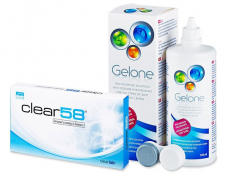 Clear 58 (6 lentes) + Solução Gelone 360 ml