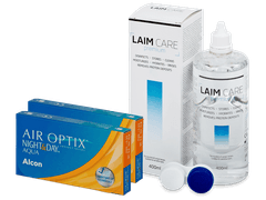 Air Optix Night and Day Aqua (2x3 lentes) + Solução Laim Care 400 ml