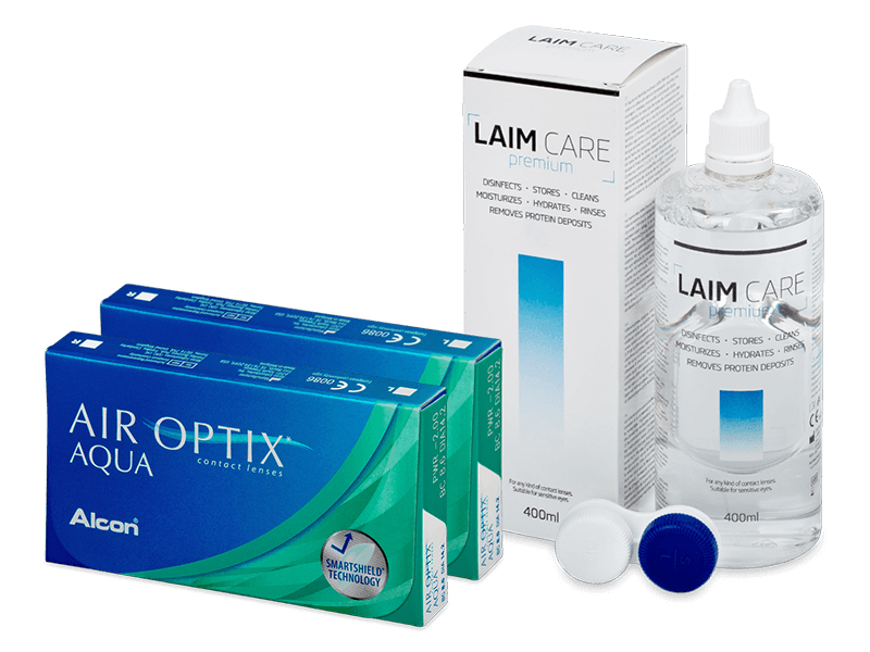 Air Optix Aqua (2x3 lentes) + Solução Laim Care 400 ml