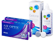 Air Optix Aqua Multifocal (2x3 lentes) + Solução Gelone 360 ml