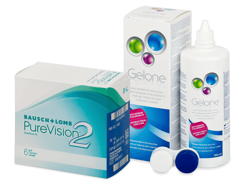 PureVision 2 (6 lentes) + Gelone solução 360 ml