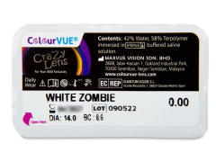 Lentes de Contacto Diárias Crazy Lens Zumbi Branco - ColourVUE (2 lentes)