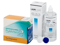 PureVision 2 for Astigmatism (6 lentes) + Solução Laim Care 400 ml