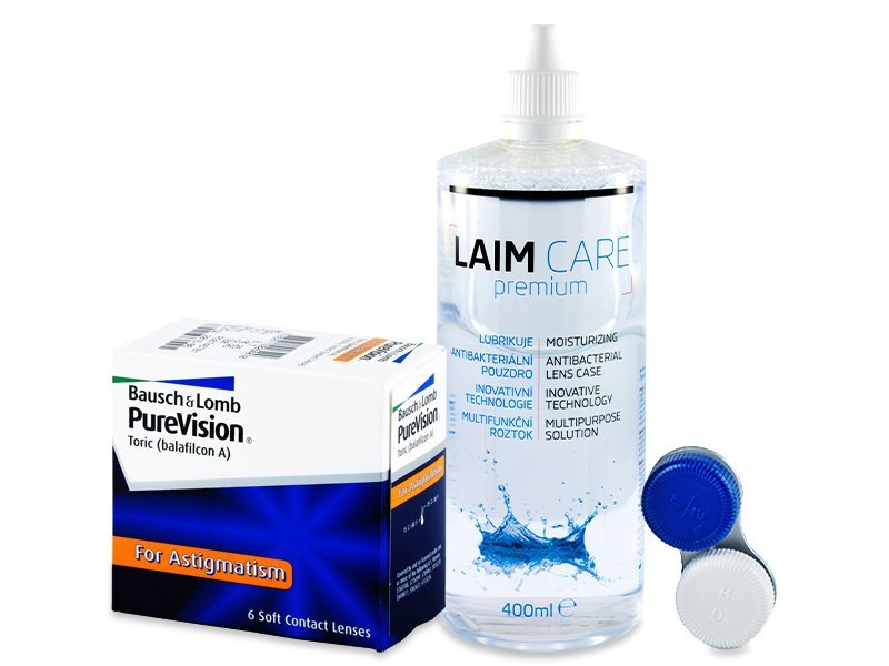 PureVision Toric (6 lentes) + Solução Laim-Care 400 ml