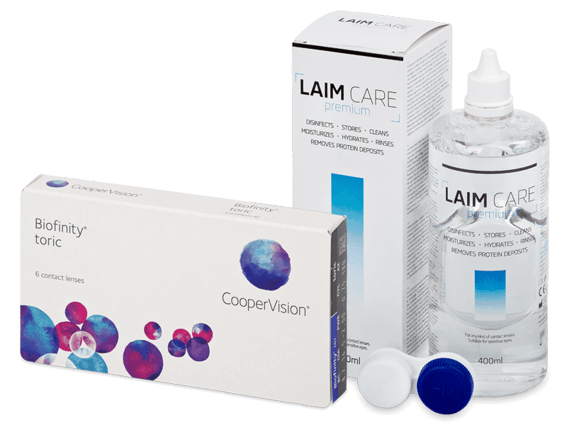 Biofinity Toric (6 lentes) + Solução Laim Care 400 ml