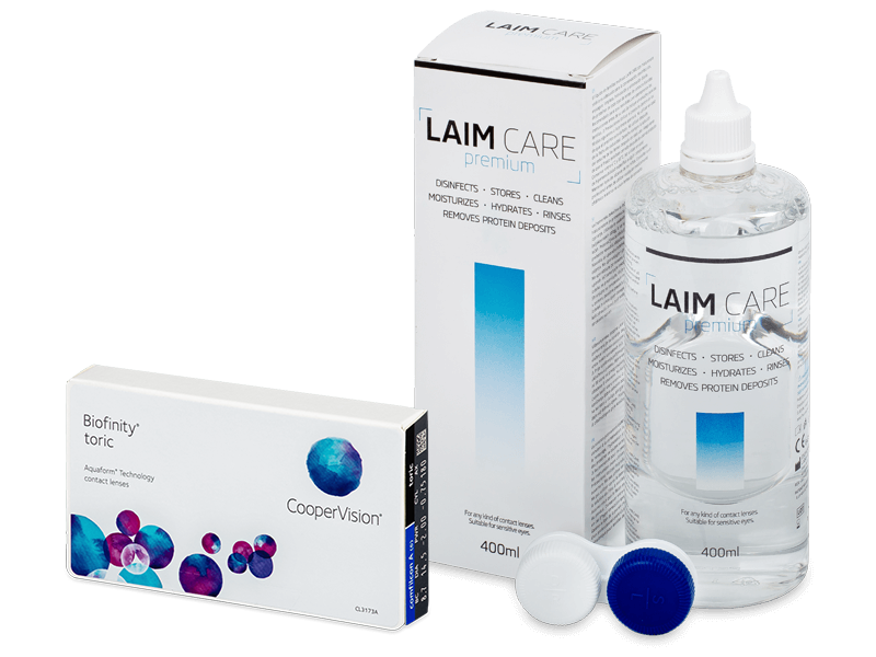 Biofinity Toric (6 lentes) + Solução LAIM-CARE 400 ml