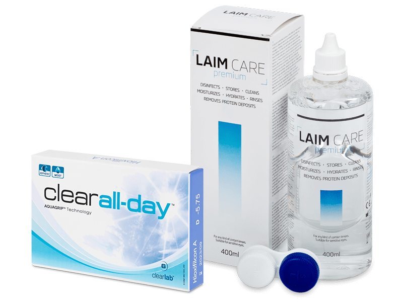 Clear All-Day (6 lentes) + Solução Laim-Care 400 ml