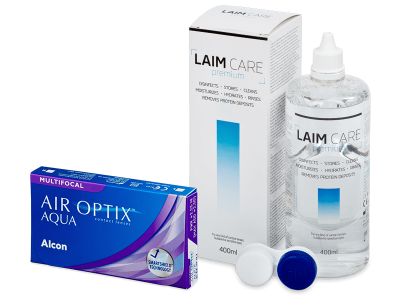 Air Optix Aqua Multifocal (6 lentes) + Solução LAIM-CARE 400 ml