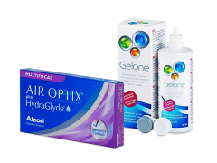 Air Optix plus HydraGlyde Multifocal (3 lentes) + Solução Gelone 360 ml