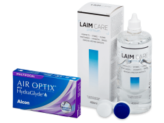 Air Optix plus HydraGlyde Multifocal (3 lentes) + Solução Laim-Care 400 ml