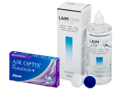 Air Optix plus HydraGlyde Multifocal (6 lentes) + Solução Laim-Care 400 ml