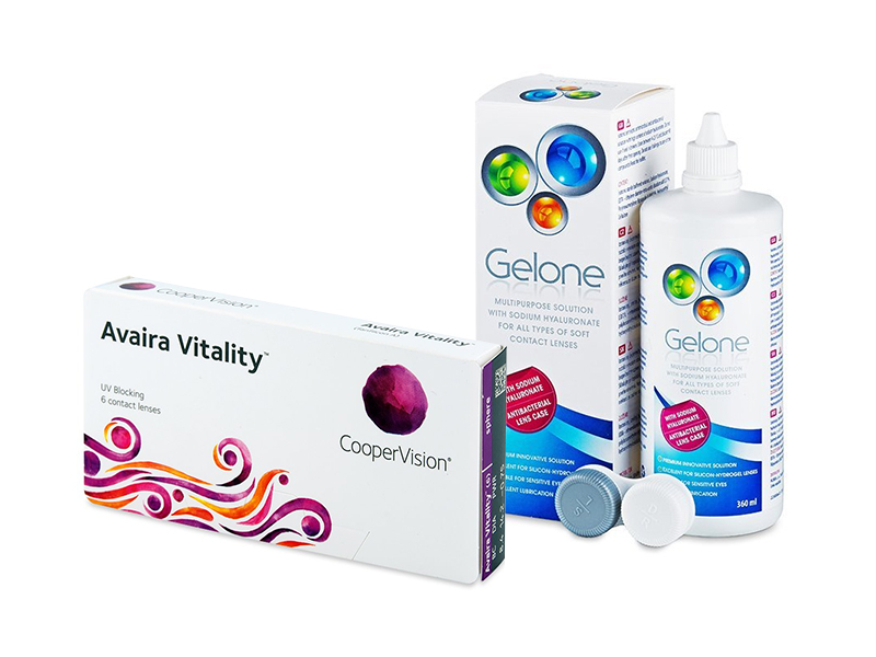 Avaira Vitality (6 lentes) + Solução Gelone 360 ml