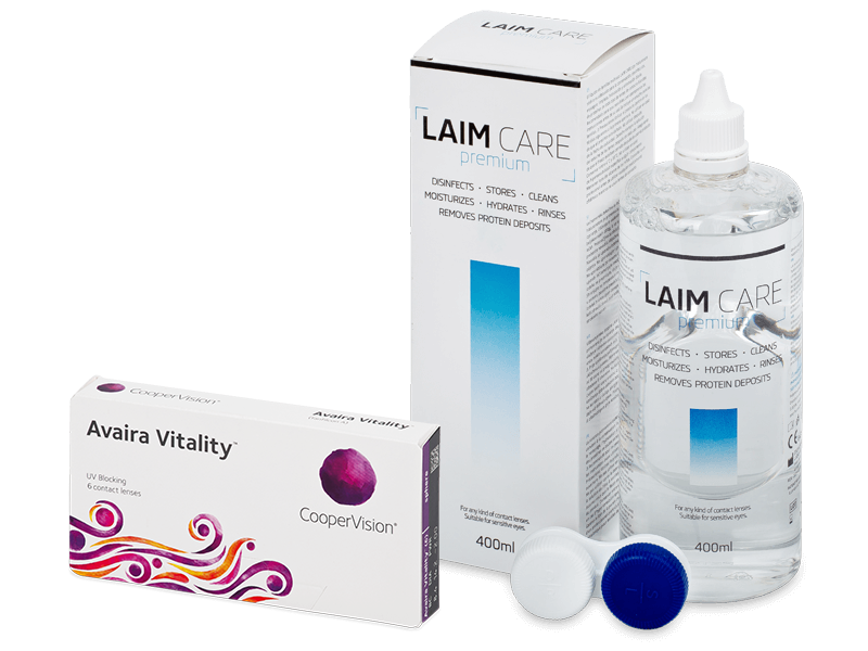 Avaira Vitality (6 lentes) + Solução Laim-Care 400 ml