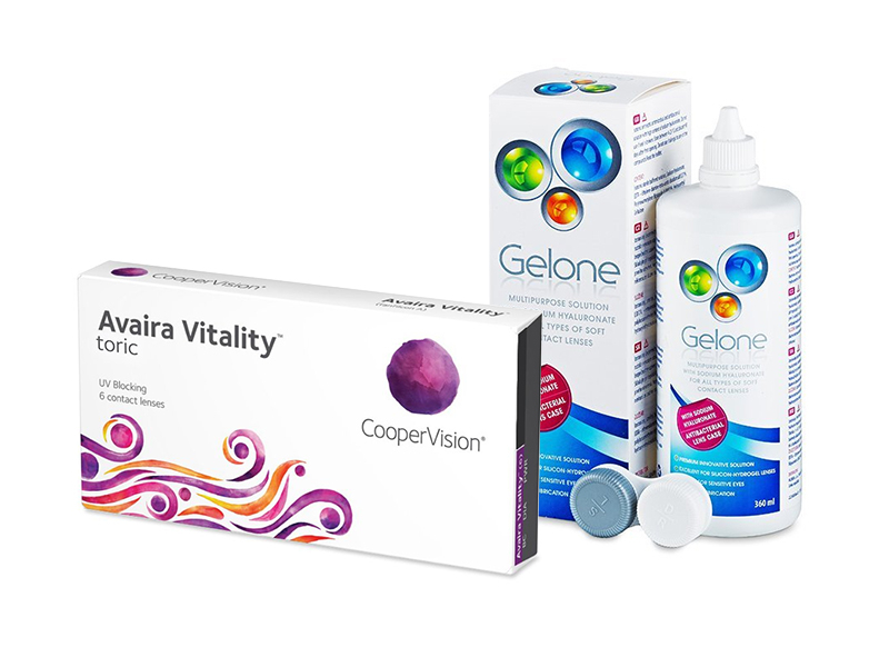 Avaira Vitality Toric (6 lentes) + Solução Gelone 360 ml