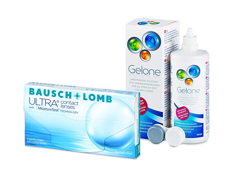 Bausch + Lomb ULTRA (3 lentes) + Solução Gelone 360 ml