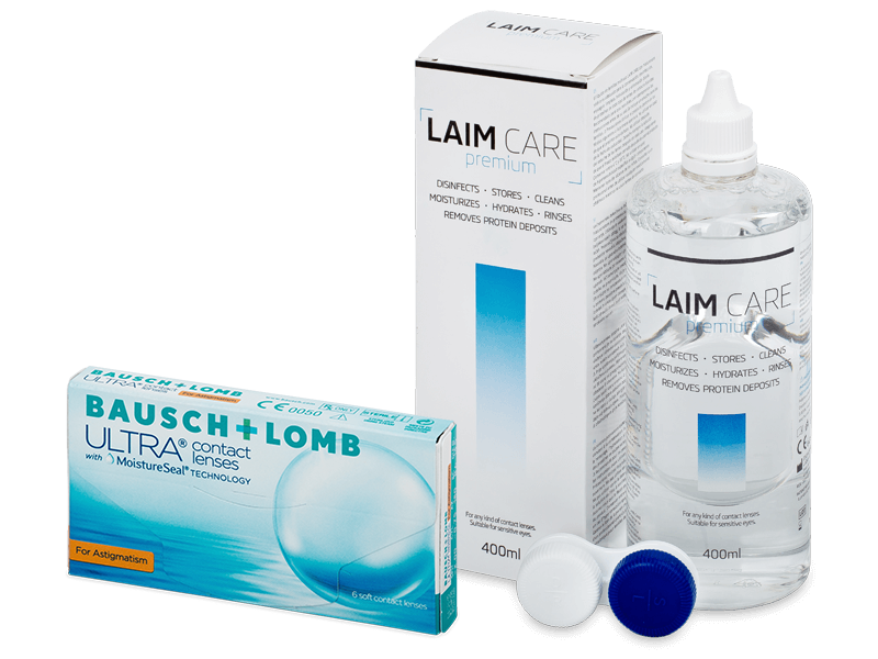 Bausch + Lomb ULTRA for Astigmatism (6 lentes) + Solução Laim-Care 400 ml