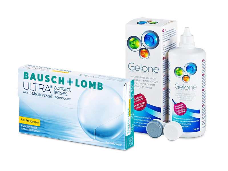 Bausch + Lomb ULTRA for Presbyopia (6 lentes) + Solução Gelone 360 ml