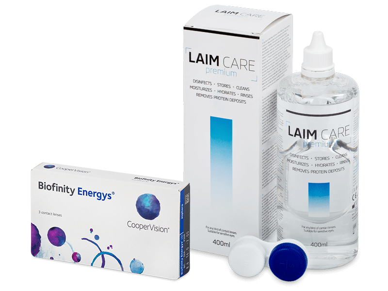 Biofinity Energys (3 lentes) + Solução Laim-Care 400 ml