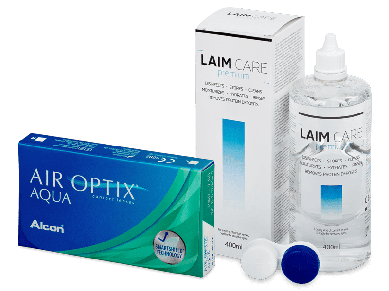 Air Optix Aqua (6 lentes) + Solução Laim Care 400 ml