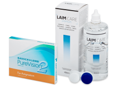 PureVision 2 for Astigmatism (3 lentes) + Solução Laim-Care 400 ml