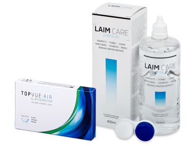 TopVue Air for Astigmatism (3 lentes) + Solução Laim-Care 400 ml
