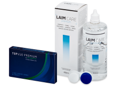 TopVue Premium for Astigmatism (3 lentes) + Solução Laim-Care 400 ml