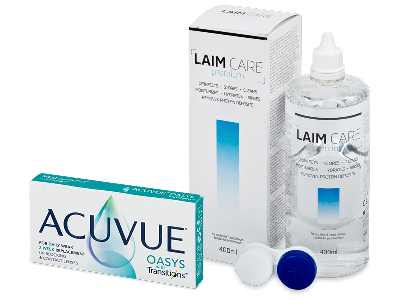 Acuvue Oasys with Transitions (6 lentes) + Solução Laim-Care 400 ml