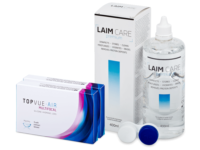 TopVue Air Multifocal (6 lenses) + Solução Laim-Care 400 ml