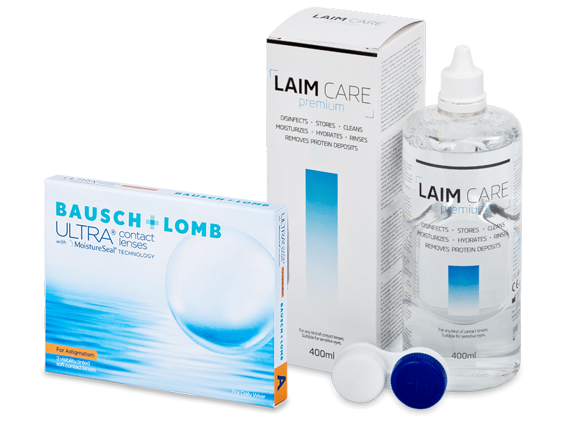 Bausch + Lomb ULTRA for Astigmatism (3 lentes) + Solução Laim-Care 400 ml