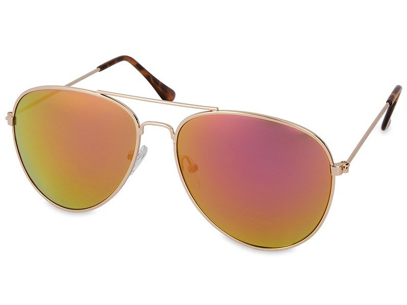 Óculos de Sol Pilot Dourado - Rosa/Laranja 