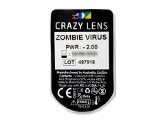 CRAZY LENS - Zombie Virus - Diárias com correção (2 lentes)