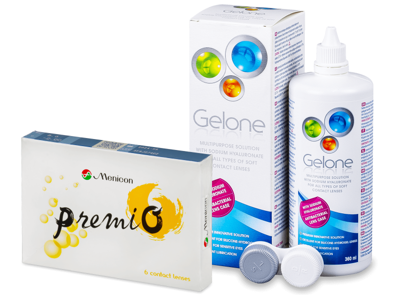 Menicon PremiO (6 lentes) + Solução Gelone 360 ml