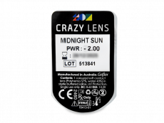 CRAZY LENS - Midnight Sun - Diárias com correção (2 lentes)