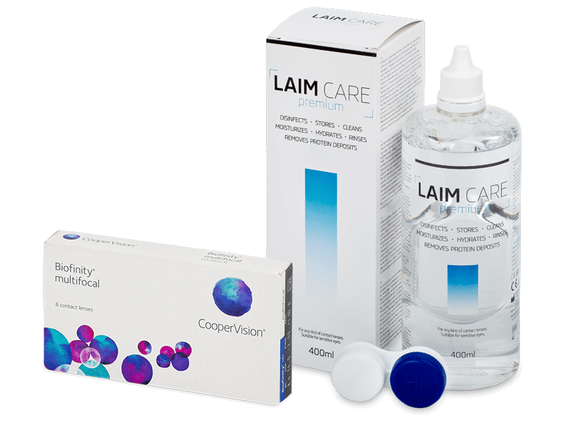 Biofinity Multifocal (6 lentes) + Solução Laim-Care 400 ml
