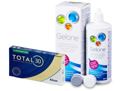TOTAL30 for Astigmatism (3 lentes) + Solução Gelone 360 ml