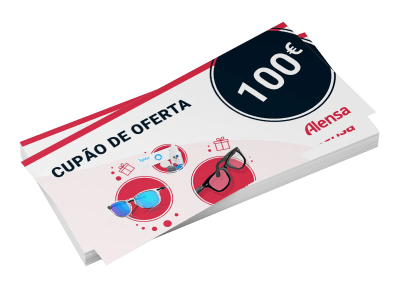 Cupão de oferta para lentes e óculos no valor de 100 € 